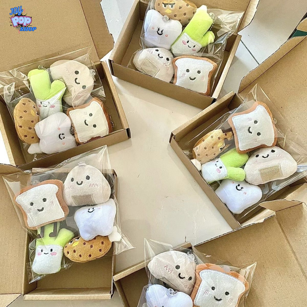 Boneka Plush Makanan Kecil keychain lucu set makanan gantungan kunci boneka makanan gantungan tas lu