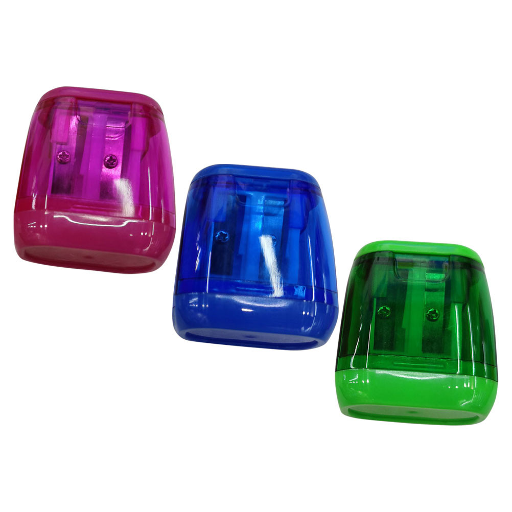

3 Pcs Manual Pencil Sharpener Double Hole Handheld Sharpeners Bulk Crayon Old Fashioned Metal