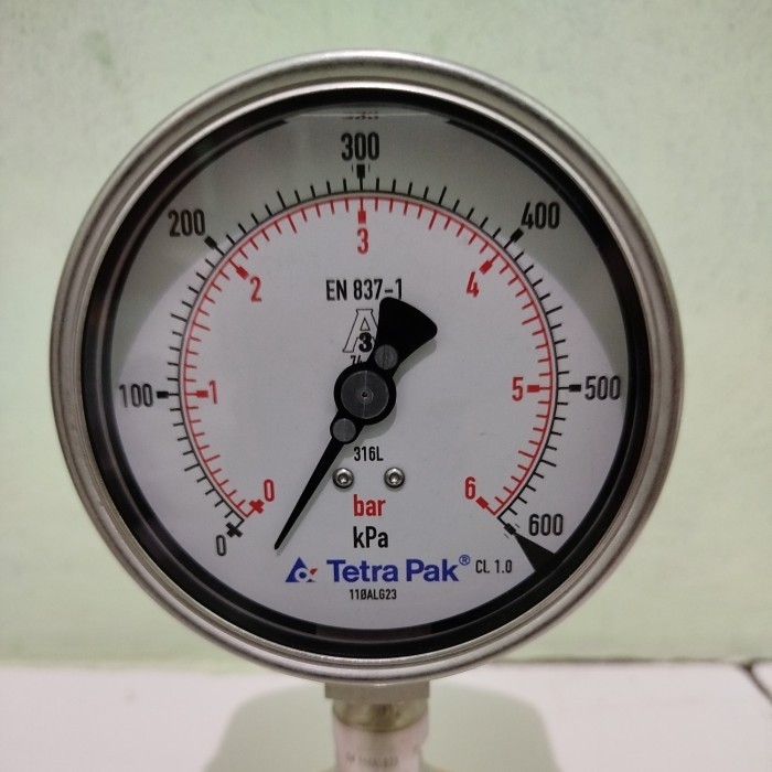 PRESSURE GAUGE TETRA PAK 0-6 BAR EN 837-1
