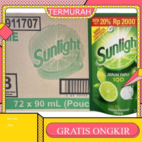 

Sunlight 90ml dus / Sunlight 72 x 90ml Per Karton / Sunlight Lime Jeruk Nipis
