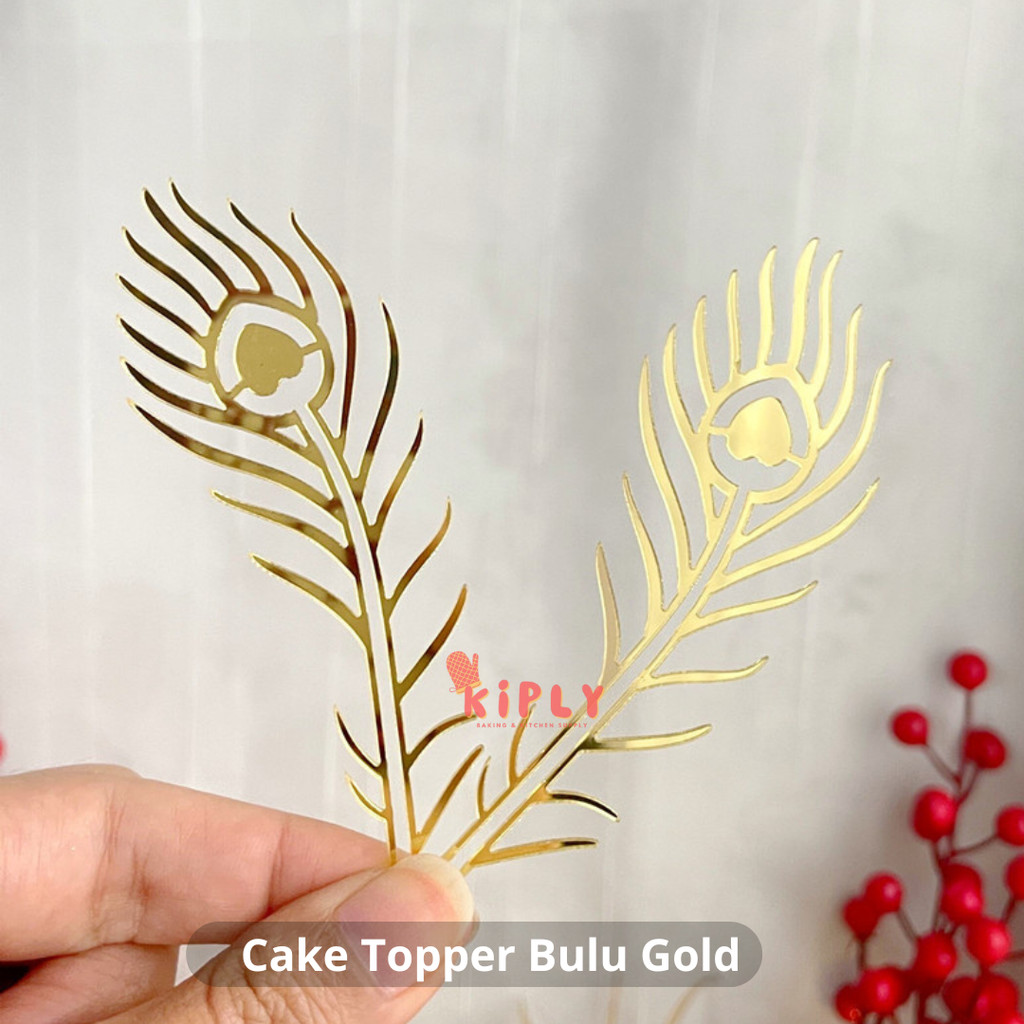 

Cake Topper Bulu Gold/Dekorasi Kue Ulang Tahun/Aksesoris Hiasan Kue Ulang Tahun