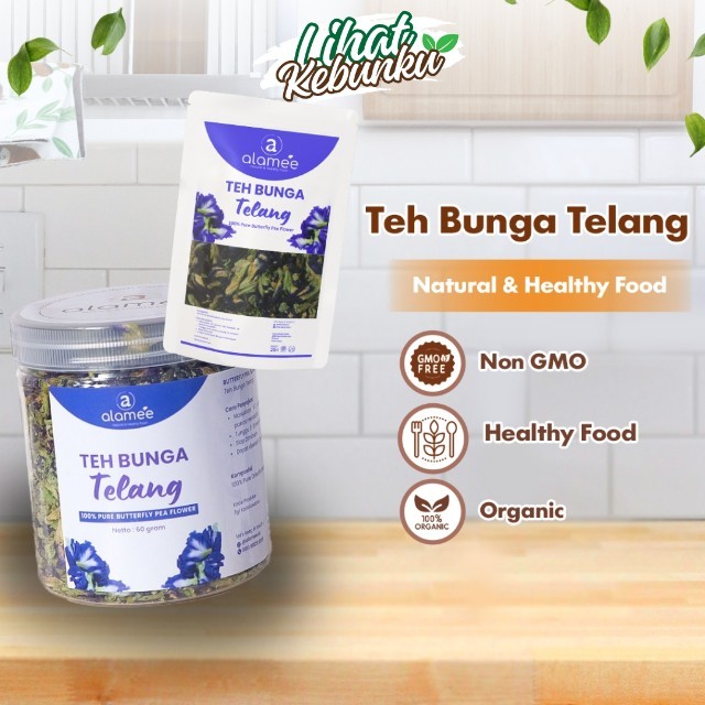 

ALAMEE Teh Bunga Telang Butterfly Pea Tea Kering Organik Herbal Dried Flower LIHAT KEBUNKU