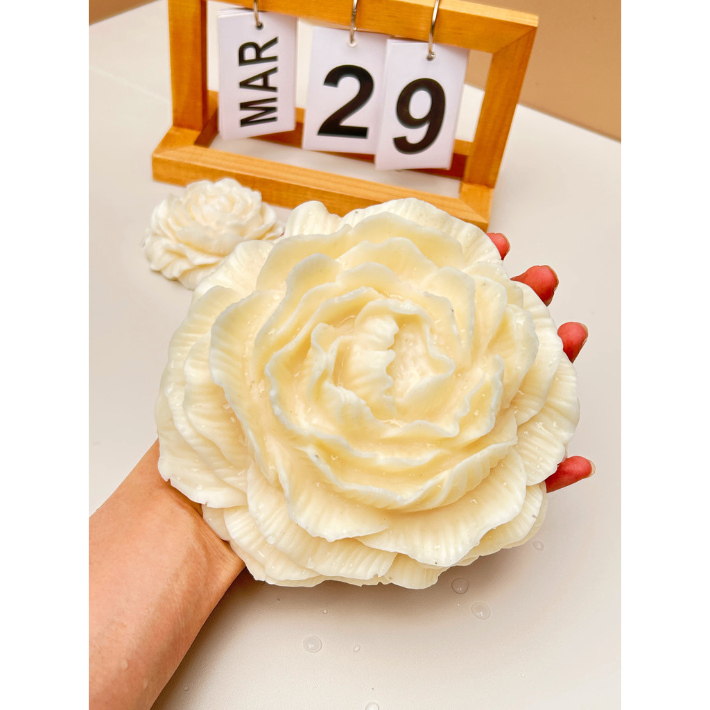 

New Large Peony Candle Silicone Mold Diy Peony Mold Production Soap Gypsum Sculpture Home Decoration Peony Wax Mold