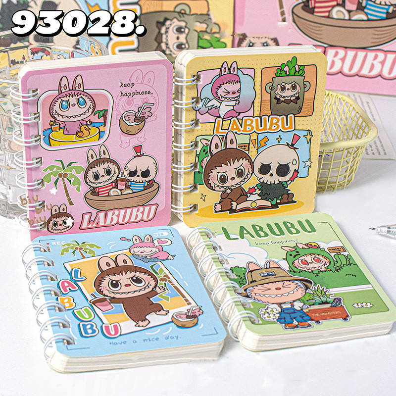 

4pcs Labubu A7 Mini Notebook Student Notepad Diary Planner Agenda Memo Office School Supplies Stationery Kids Coil Book