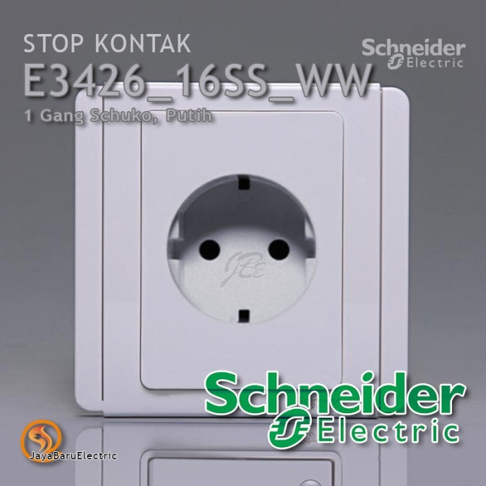 Stop Kontak Schuko SCHNEIDER NEO Putih Grey Silver