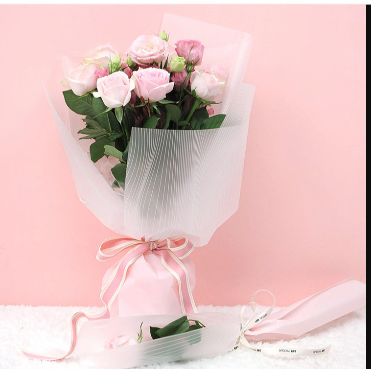 

20 LEMBAR Kertas Buket Bunga Wisuda Anniversary Romantis Gift List Gold Flower Wrapping Paper Florist Cellophane KB117