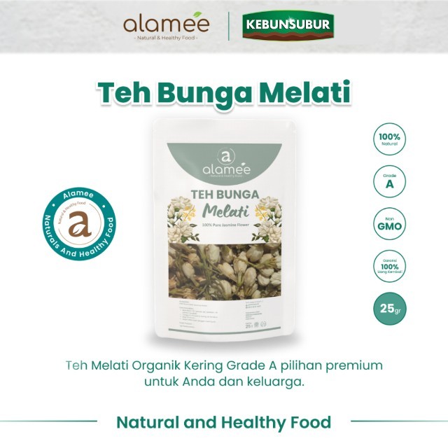 

ALAMEE Teh Jasmine Bunga Melati Dried Flower Tea Organik Jasmin Herbal Kering 25gr Premium kebunsubur