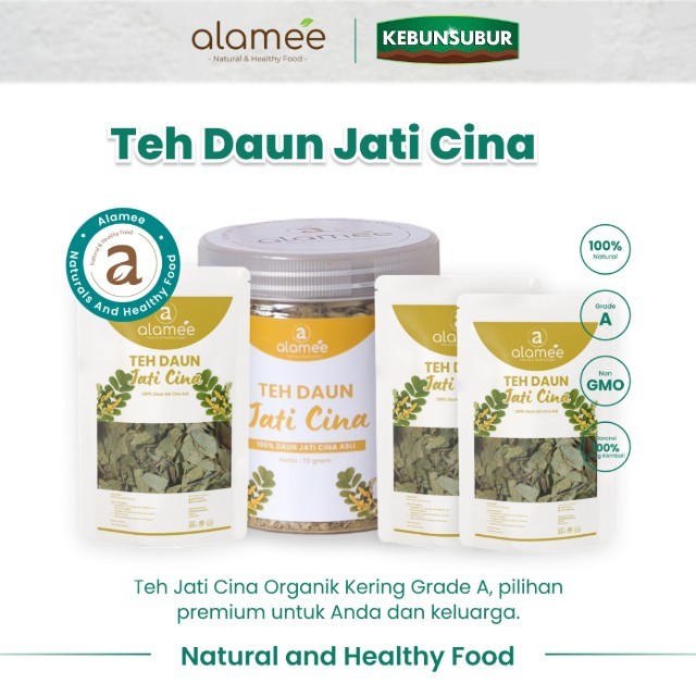 

ALAMEE Teh Daun Jati Cina Senna Leaf Tea Herbal Alami Organik Dried Flower Premium kebunsubur kebunsubur