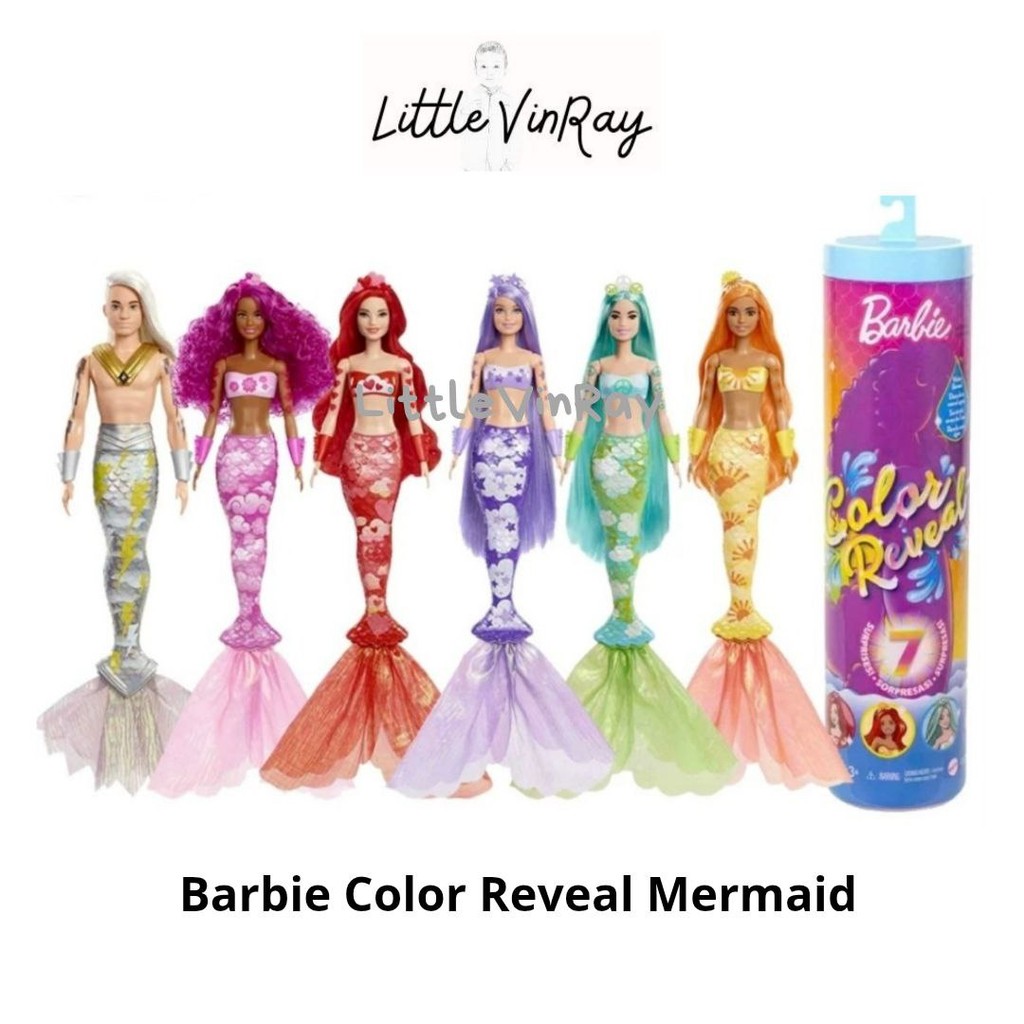 (READY) Barbie Color Reveal Mermaid with 7 surprises/ Mainan Barbie Anak Color Reveal