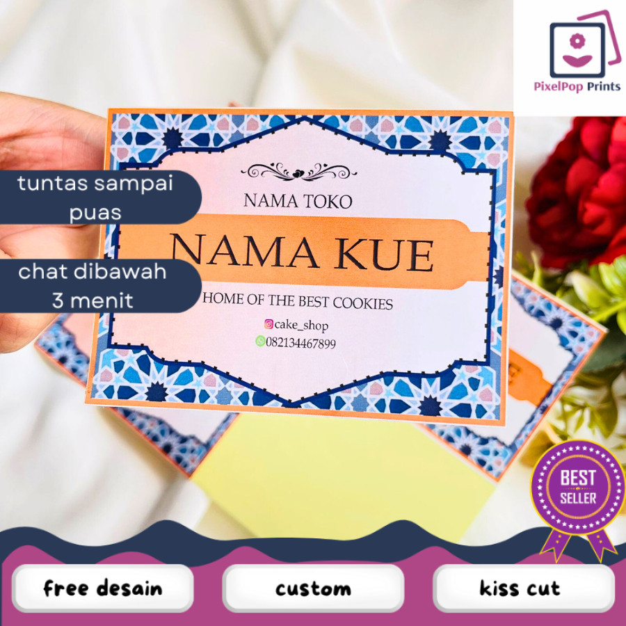 

Opikapip Sticker Toples PERSEGI Custom Lebaran/Idul Fitri/Ramadan/Puasa/Stiker Toples/Packaging