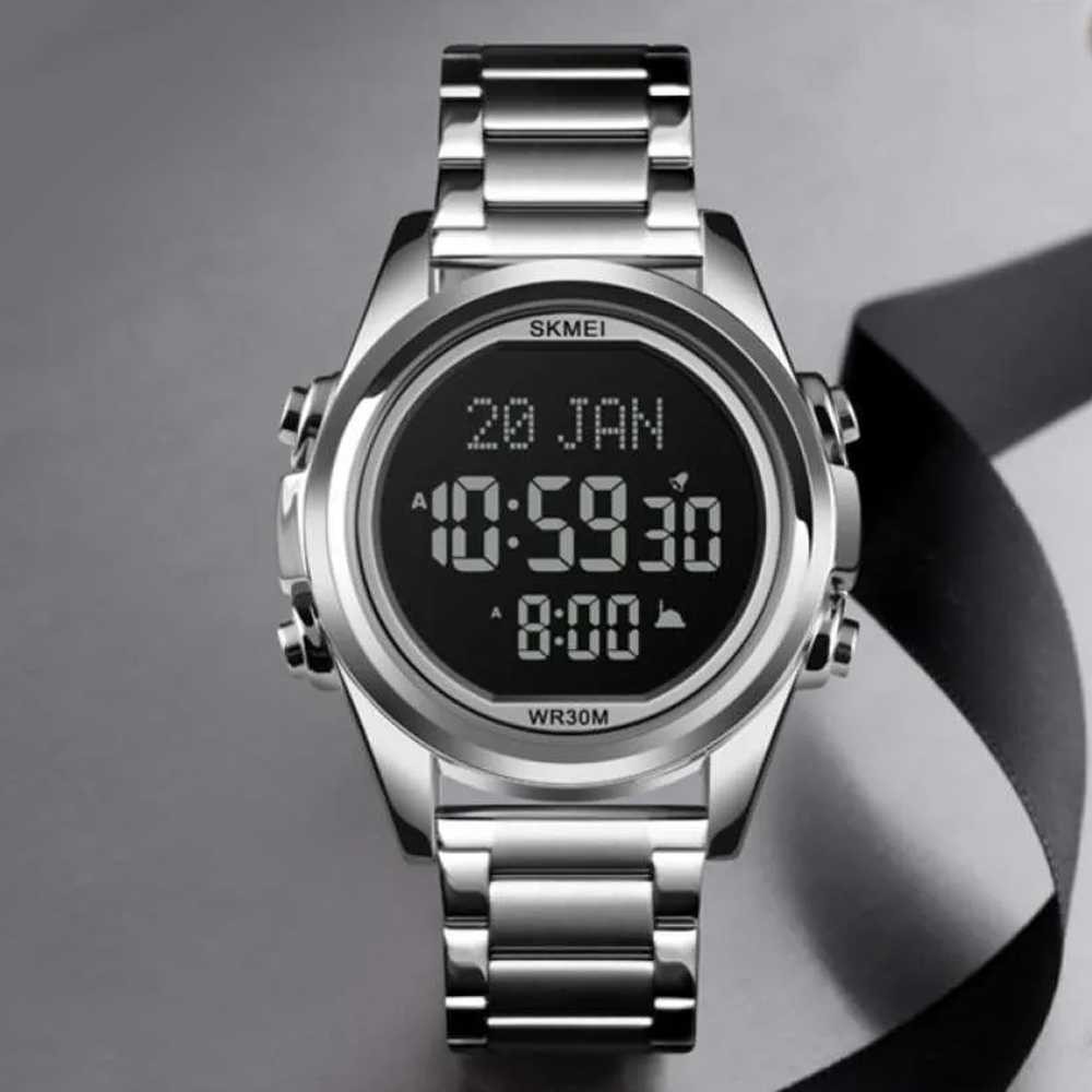 Jam Tangan Digital Pria Penunjuk Arah Kiblat - 1667 SKMEI