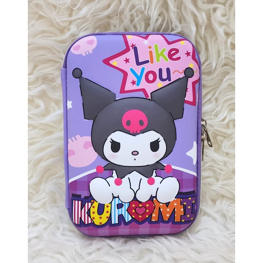 

[NEW] Tempat Pensil Anak Hardcase Boxes kotak Pencil Case Kuromi Melody dll - Like Kuromi