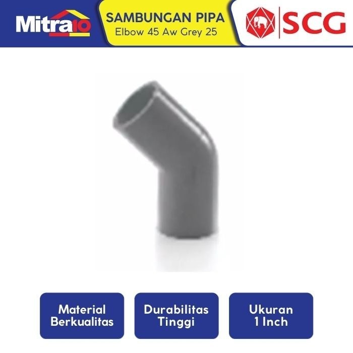 Scg Elbow Sambungan Pipa Pvc 45 Derajat Aw Grey 25 1 Inch