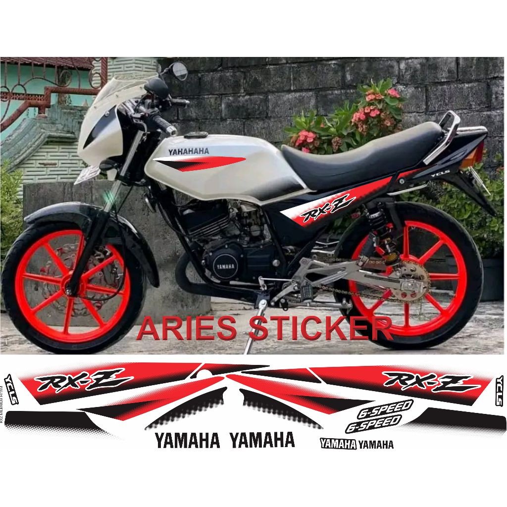 striping stiker lis yamaha rxz catalyzer putih hitam custom