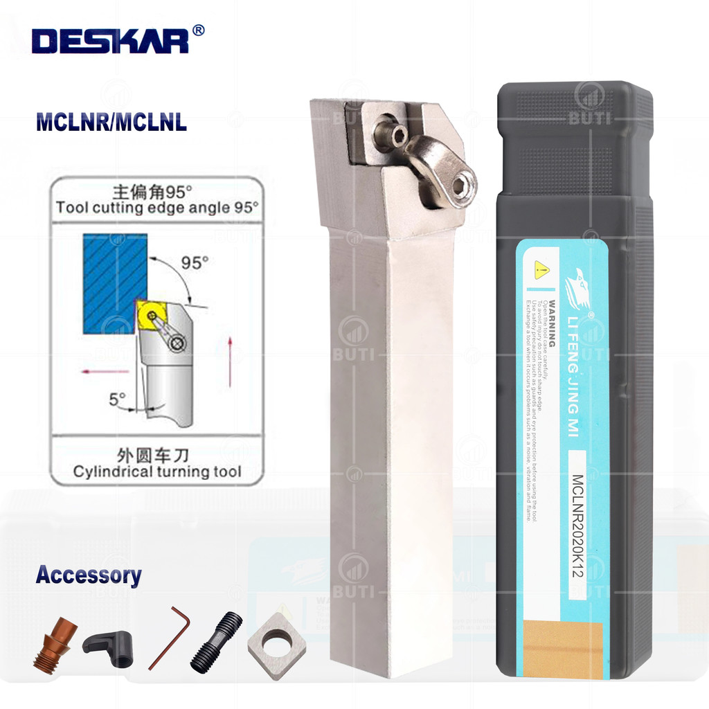 

DESKAR 100% Original External Turning Tools MCLNR1616 MCLNR2020 MCLNR2525 MCLNR MCLNL Lathe Bar Cutting White Holder CNC Cutter