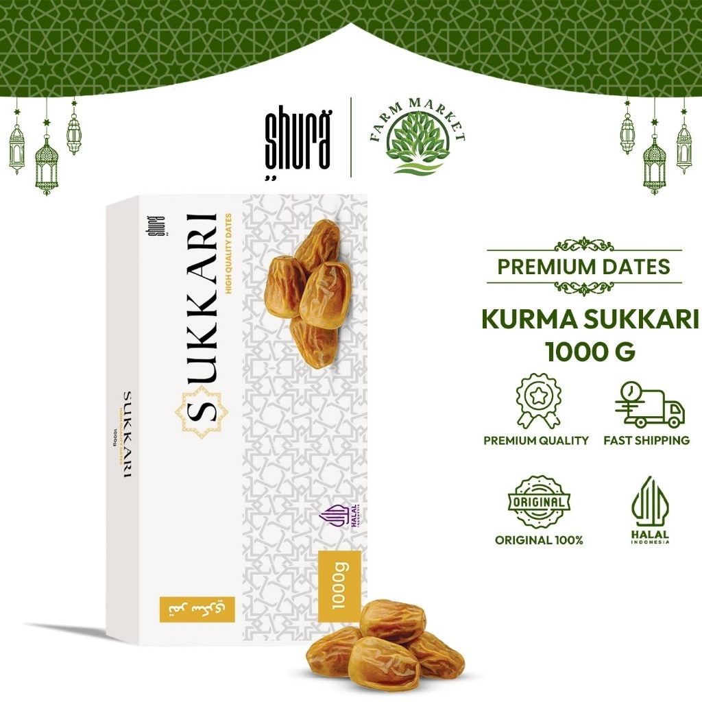 

Shura Kurma Sukkari 1kg Premium Original High Quality Sukari Kurma Raja