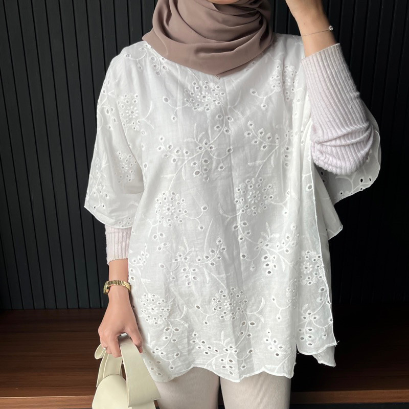 [READY DIKIRIM SEBELUM LEBARAN] Raia Kaftan Outer Bordir - Kaftan Lebaran - Outer Kaftan-baju bordir
