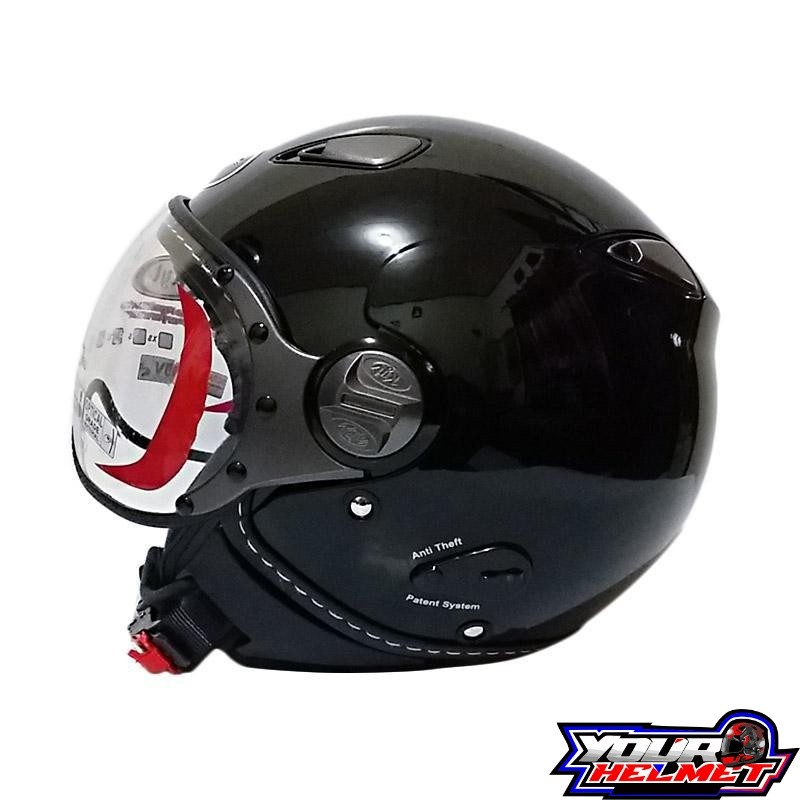 Helm KYT Elsico Solid - Black Glossy