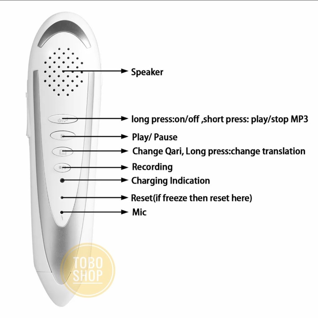 IK6 Al Quran Digital 8GB Read Pen PQ15 (WARNA PUTIH) Alquran Readpen Enmac Terjemahan