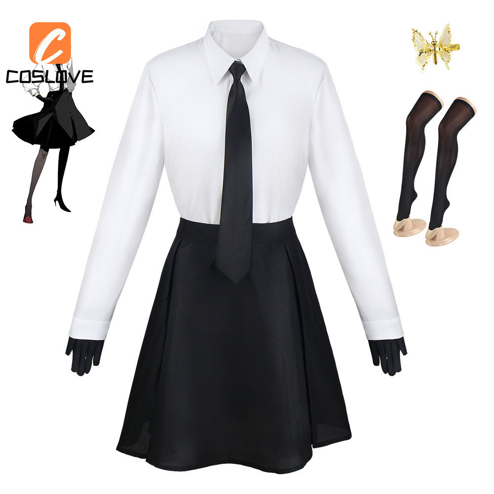 Anime Bungo Stray Dog Akiko Yosano Cosplay Full Set CostumeSuit for Girl Style Dress Cute Black Skir