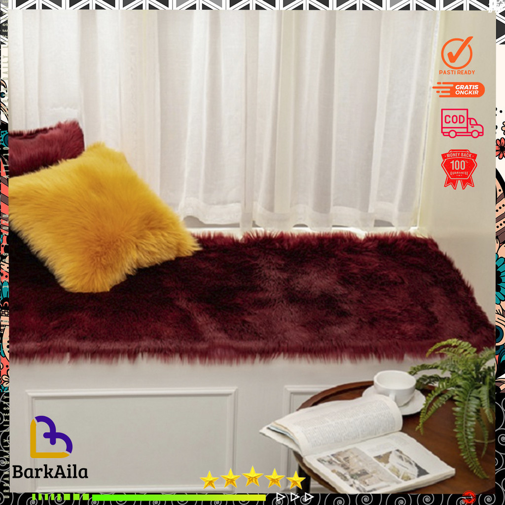 Taplak meja Bulu Rasfur 50x150cm / taplak Bulu  / Taplak  premium / taplak bulu tebal