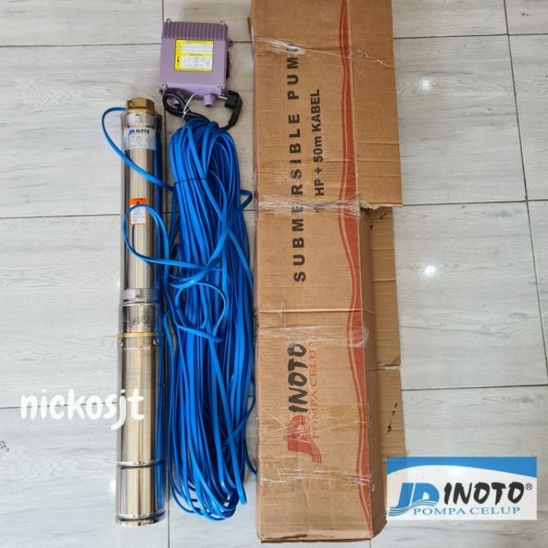 Pompa Submersible Sible Inoto 4in 4" Celup sibel + C.BOX 4dim 0.5hp 0.75hp 1hp 1.5hp satelit rendam 