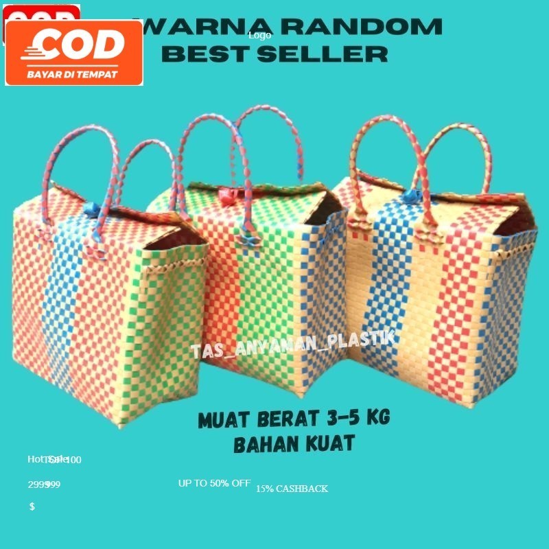 READY STOK Tas Anyaman Souvenir Belanja Custom Anyam Plastik Tas Hajatan Parcel Lebaran Pakai Tutup 