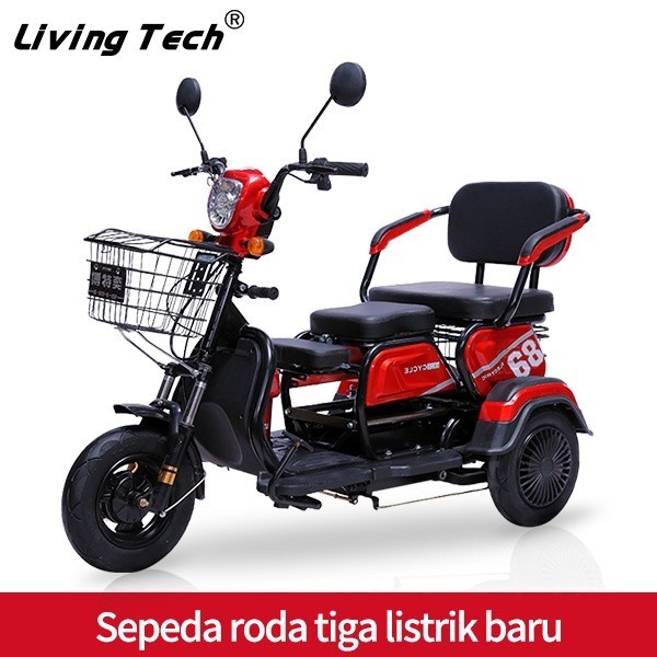 LiVing Sepeda roda tiga listrik / Sepeda roda 3 untuk orang tua / Sepeda listrik / Sepeda listrik mu