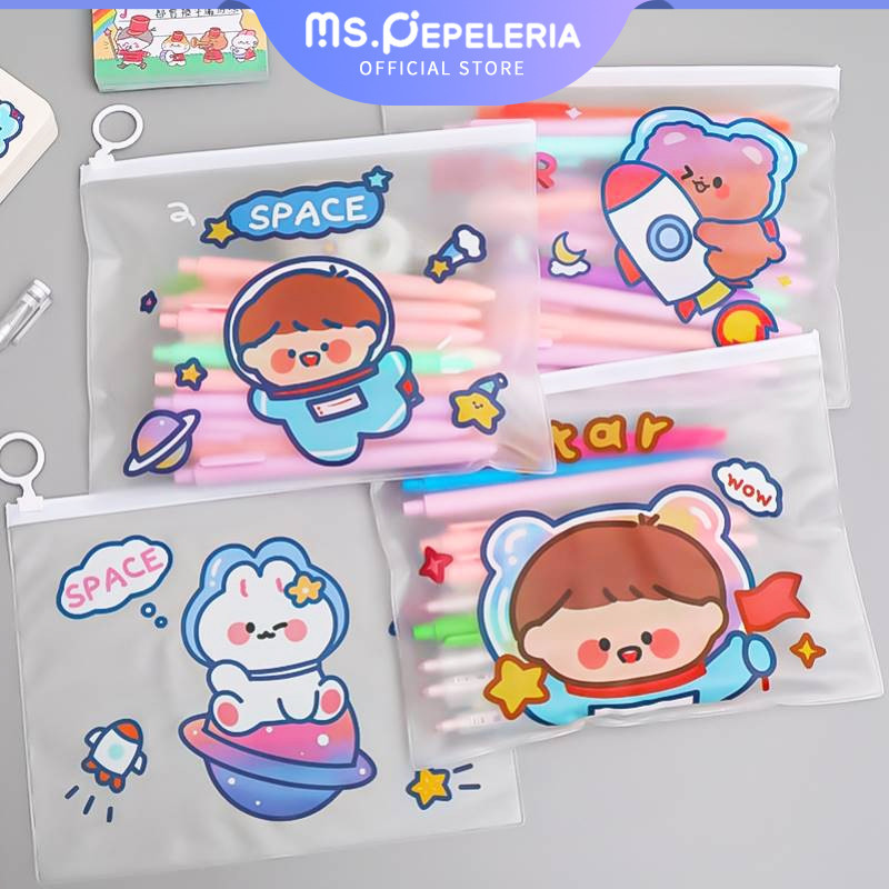 

Pouch Kosmetik Multifungsi /kotak pensil ins tas penyimpanan transparan kapasitas besar organization tas stationery tas-Ms.Pepeleria