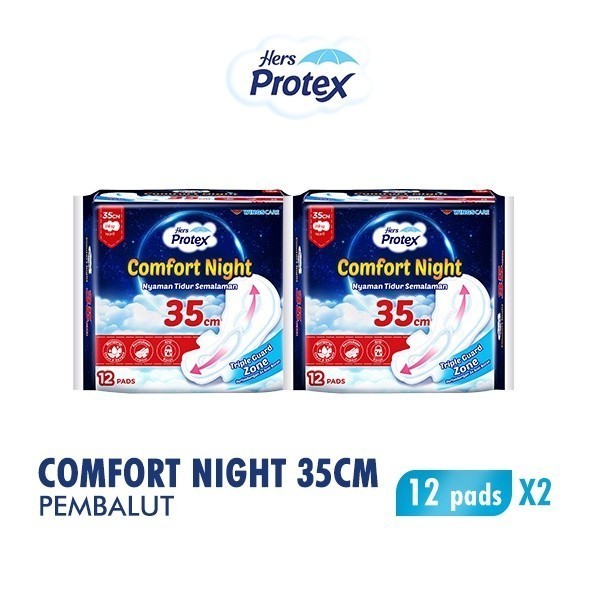 Hers Protex Comfort Night Pembalut Wanita bag 12 x2