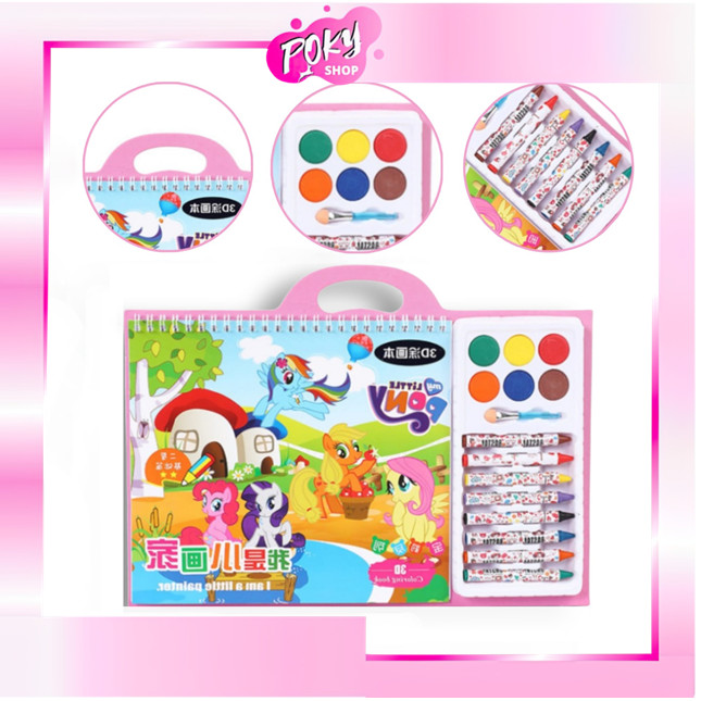 

POKY - S6151 Set 3D Coloring Book / Buku Melukis Melatih Kemampuan Motorik Anak / Set Peralatan Mewarnai dengan Crayon Cat Air