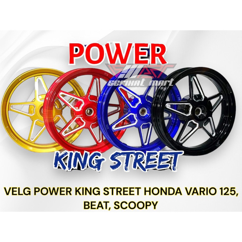 VELG RACING POWER KING STREET HONDA VARIO 125 , BEAT , SCOOPY , GENIO