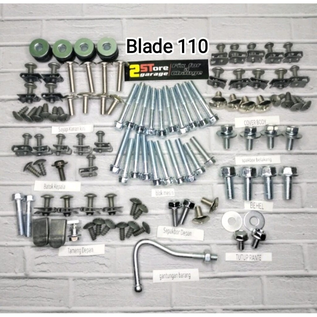 NEW !! Baut body Honda Blade 110 fullset - baut lengkap full body Honda Blade 110