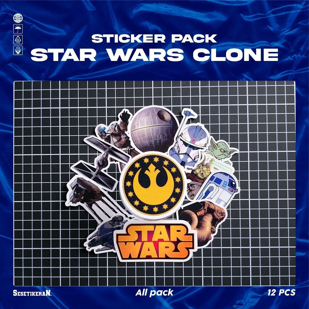 

COD✨ Sesetikeran Stiker Pack Kartun Lucu Star Wars The Clone Wars Untuk Koper Laptop Skateboard