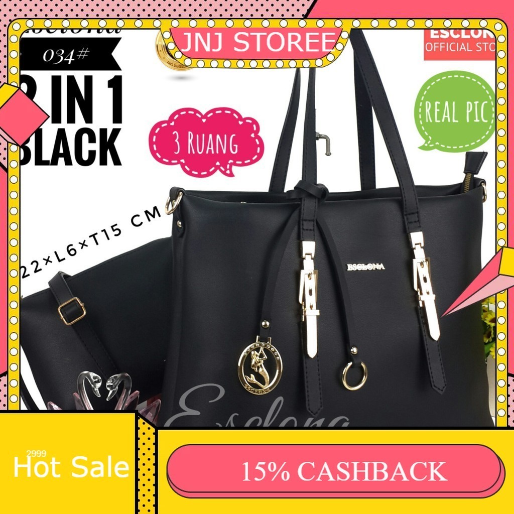 5.5 BIG SALE Esclona Tas Wanita Import Batam Tas Laptop Tote Bag Shoulder Bag Tas Selempang Bahu Cew