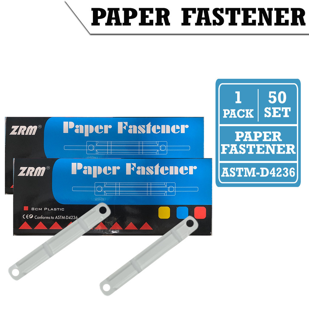

Apazada Paper Fastener Acco Plastik Pengikat Kertas Putih [1 Pack - 50 Set]