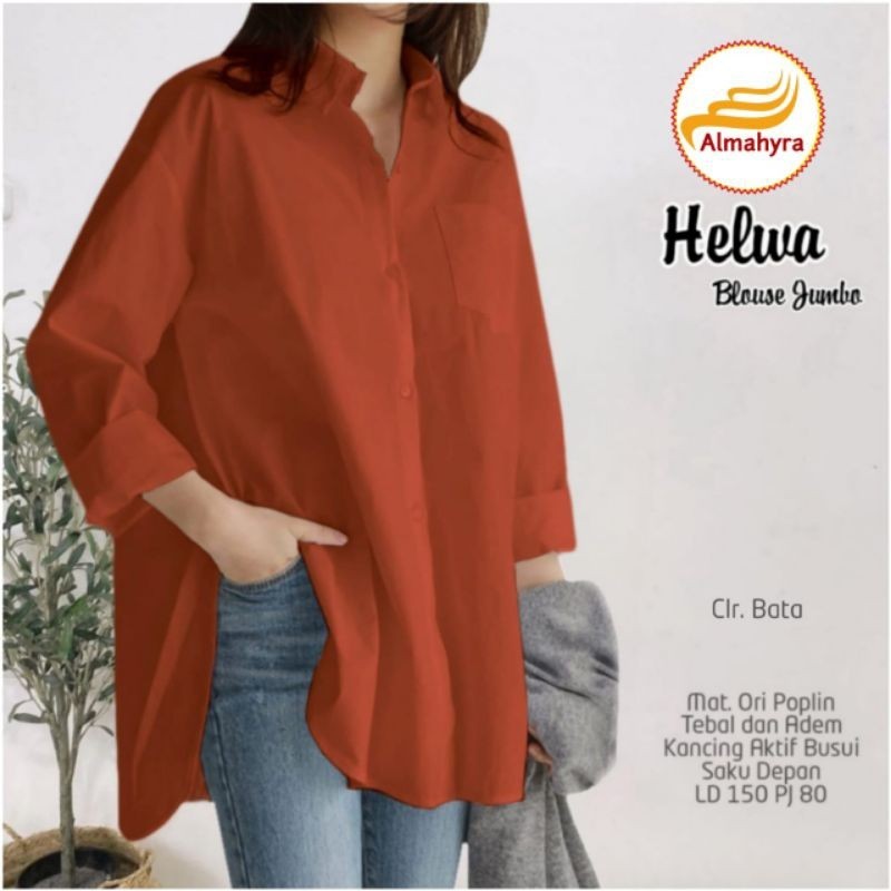 HELWA KEMEJA JUMBO LD 150 // ATASAN WANITA JUMBO LD 150 // KEMEJA WANITA JUMBO // ATASAN WANITA KATU