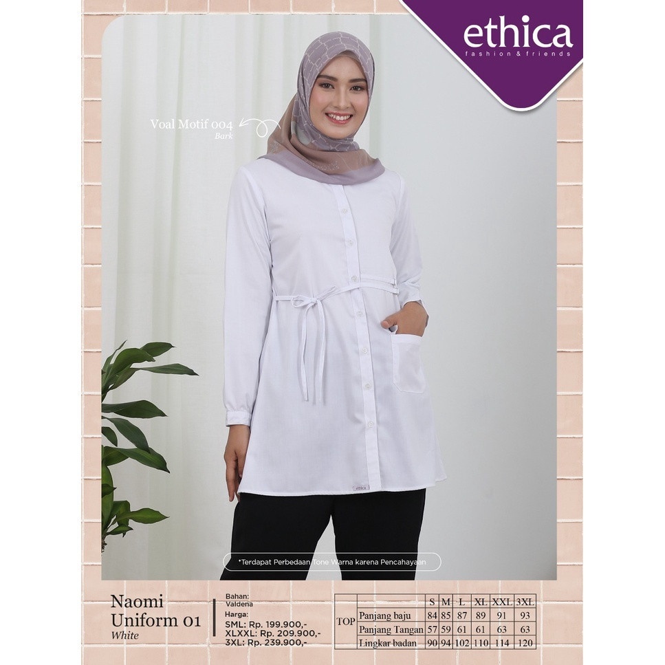 Tunik Putih Lubi Athifa - Asna - Uniforma Blouse Putih Wanita Baju Atasan Putih Wanita Atasan Putih 