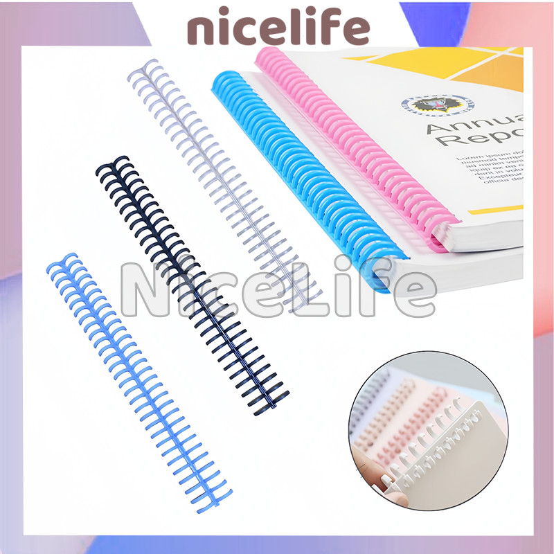 Ring Binder Plastik Spiral 30 Lubang Diy / Ring Binder Loose Leaf / Piral Ring Binder Plastik Pastel