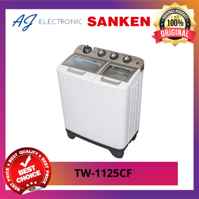 MESIN CUCI SANKEN TW-1125CF / TW1125CF / TW-1125 , 2 TABUNG 9 KG