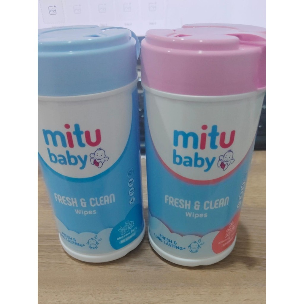 tisu botol Mitu tisu basah bayi fresh and clean wipes 60 sheet