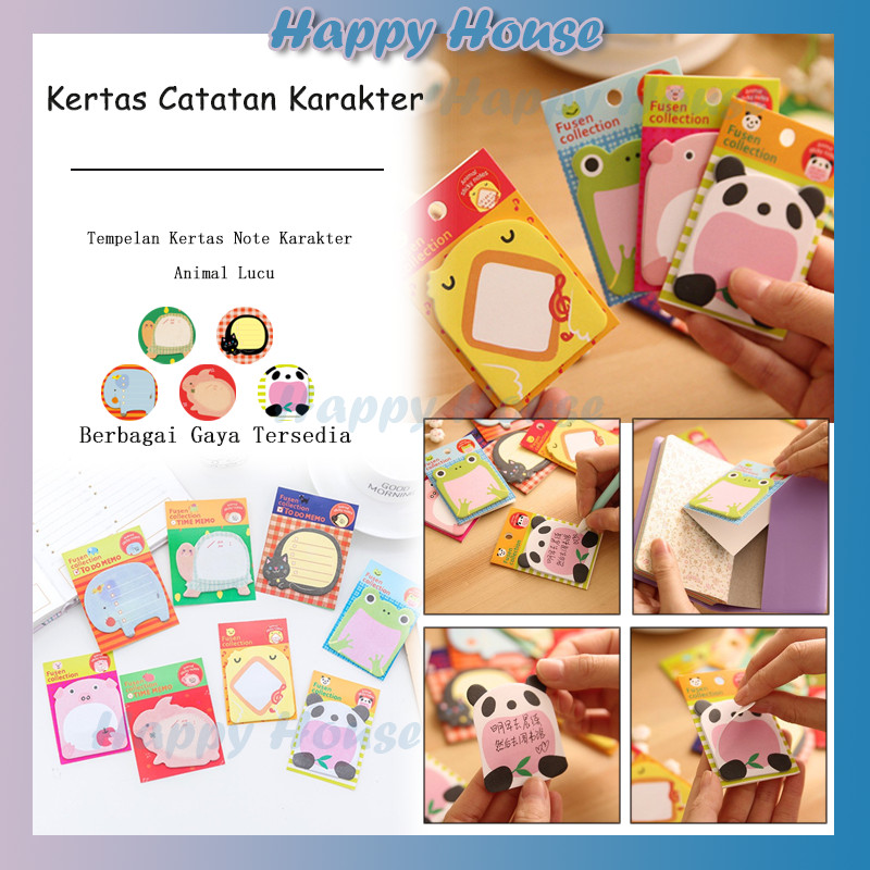 

Mini Sticky Notes Motif Hewan / Tempelan Kertas / Catatan Memo Note Karakter Animal Mini