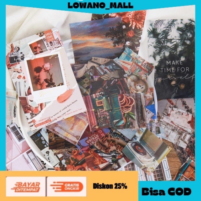

[[LOWANOMALL]] TERLARIS 55 Lembar/ Box Vintage Retro Sticker Pack Stiker Scrapbook Dekorasi RETRO ROSE COD
