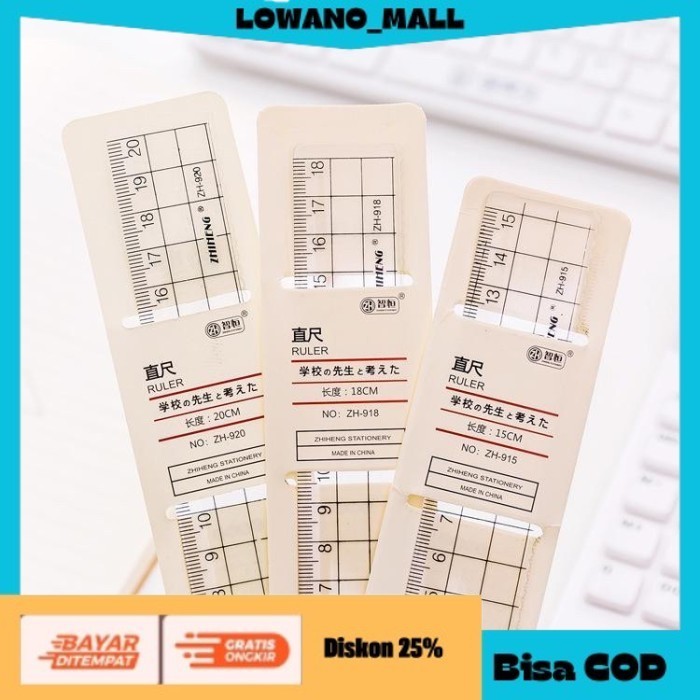 

[[LOWANOMALL6]] TERLARIS Penggaris Aesthetic 15 CM Transparant Bening Grid Ruler 15 CM COD