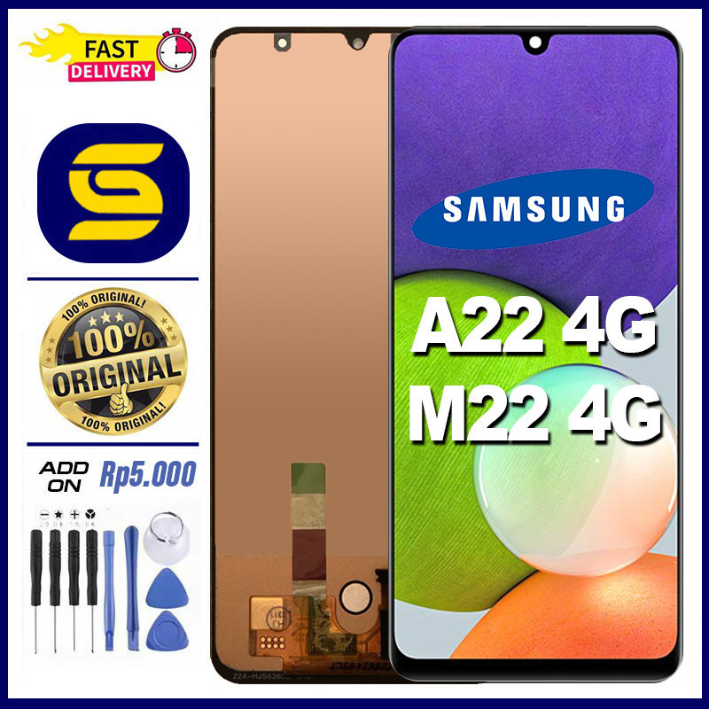 LCD SAMSUNG A22 4G SAMSUNG M22 4G  Original TouchScreen Fullset Compatible For Glass Digitizer ori a