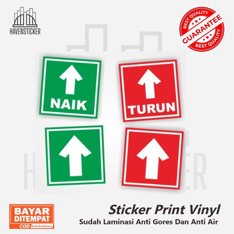 

Stiker label vinyl print Arah 1 Set Sriker Tanda Panah 1 Set Stiker Naik - Turun - Naik Turun