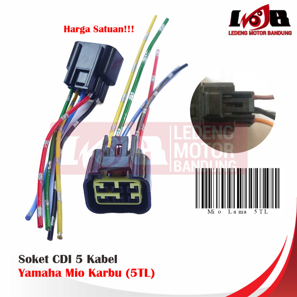 Socket CDI Soket Yamaha Mio Sporty Smile Soul Jupiter Z Karbu 5 Kabel