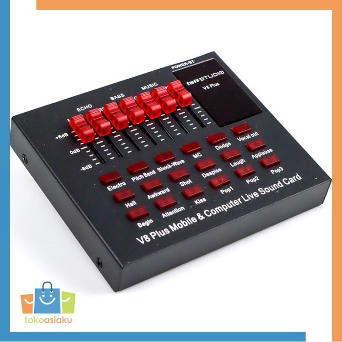 Sound Card Eksternal Mixer USB Bluetooth Live Podcast Sound Effect V8 Plus