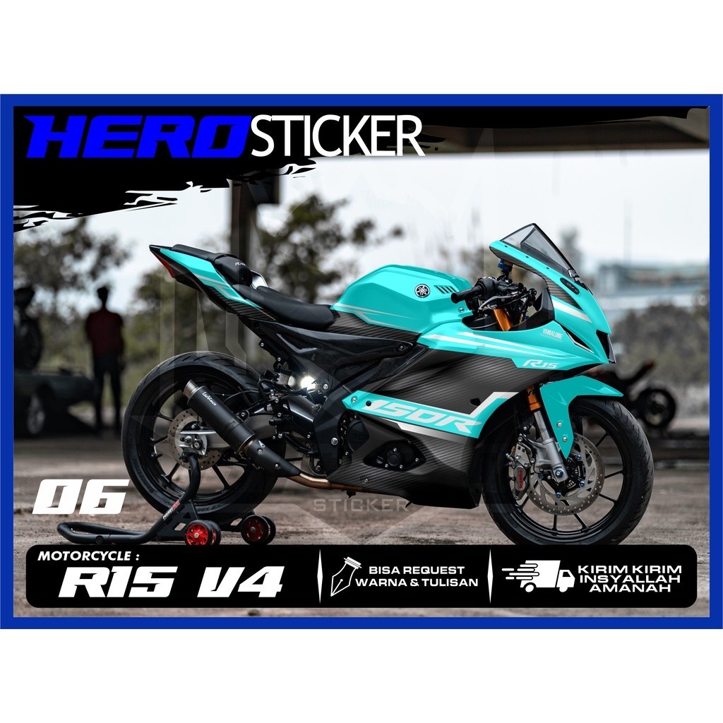 Sticker Decal Yamaha R15 V4, Sticker Decal R15 V4 Variasi R15 V4. Custom 06A