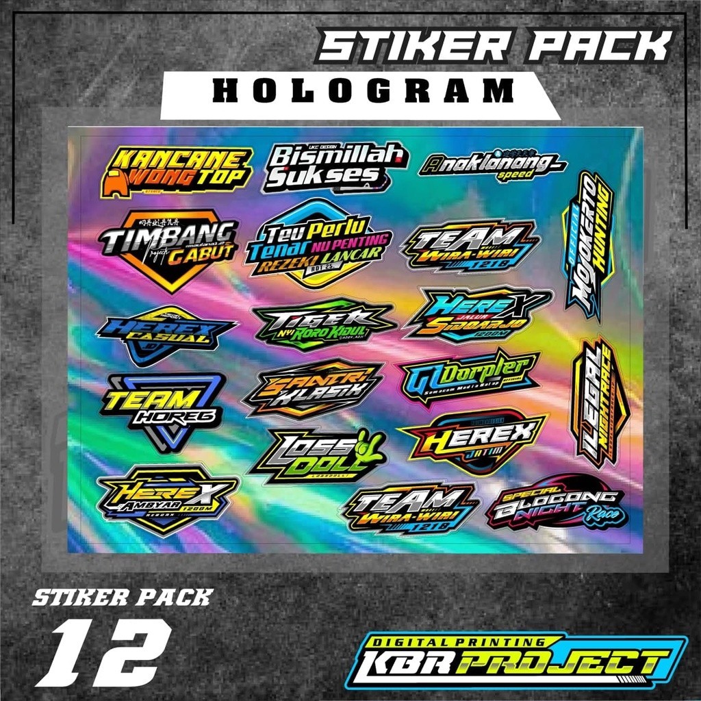 STICKER PACK 12 ALL MOTOR Racing-12 stiker Herex cb gl sudah potongan termurah